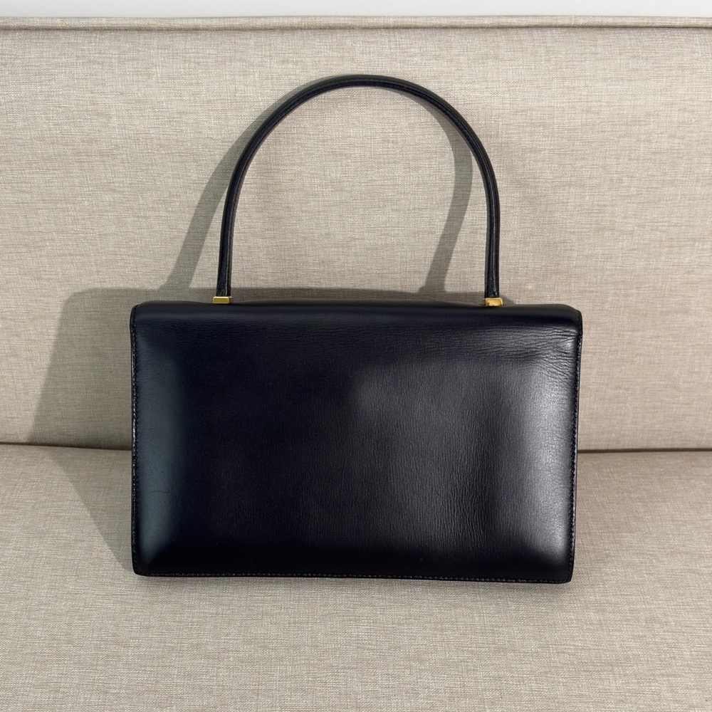 SOLD - HERMÈS Black Box Calf Leather Top Handle Bag GHW - Picture 5 of 17